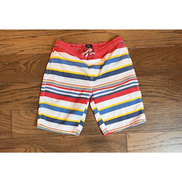 Johnnie-O Boys Swim‎ Trunks Size 10 Striped Swimsuit Shorts Beach Pool - Picture 1 of 8